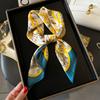 New 70*70cm Silk Satin Hair Scarf Women Handkerchief Printed Female Square Silk Scarf Bandana Small Neck Muffler Hijab Lady Girl