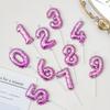 1Pcs Rosa Criativo 3D Balão Velas Bolo de Aniversário Topo com Números 0-9 Velas Aniversário de Casamento Bolo Acessórios