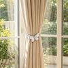 2PCS Magnetic Curtain Tiebacks, Butterfly Shape Metal Curtain Ties, Anti-Oxidation Easy Disassembly Curtain Holdback for Home Decor