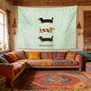 Spring Green Puppy Series Fabric Tapestry Wall Hanging Pet Theme Home Decor Ideal for Rental Room Background Wall Cloth