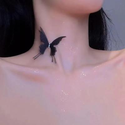 1 Stück Modetrend Einzigartiges Design Sexy Romantisch Zartes Netz Schmetterling Schlüsselbein Halskette Damenschmuck Party Geschenk