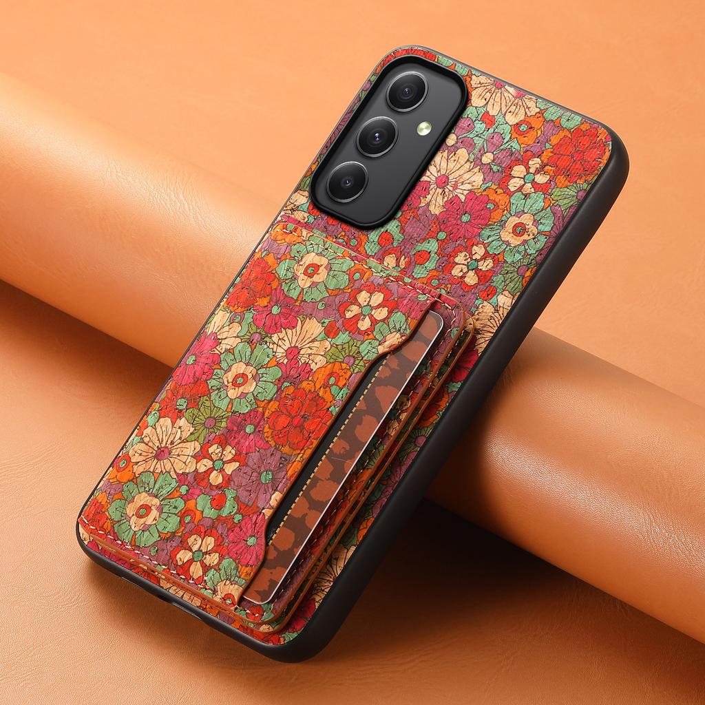 For Samsung Galaxy A35 5G Cases Floral Pattern PU+TPU+PC Kickstand Phone Cover Card Slot