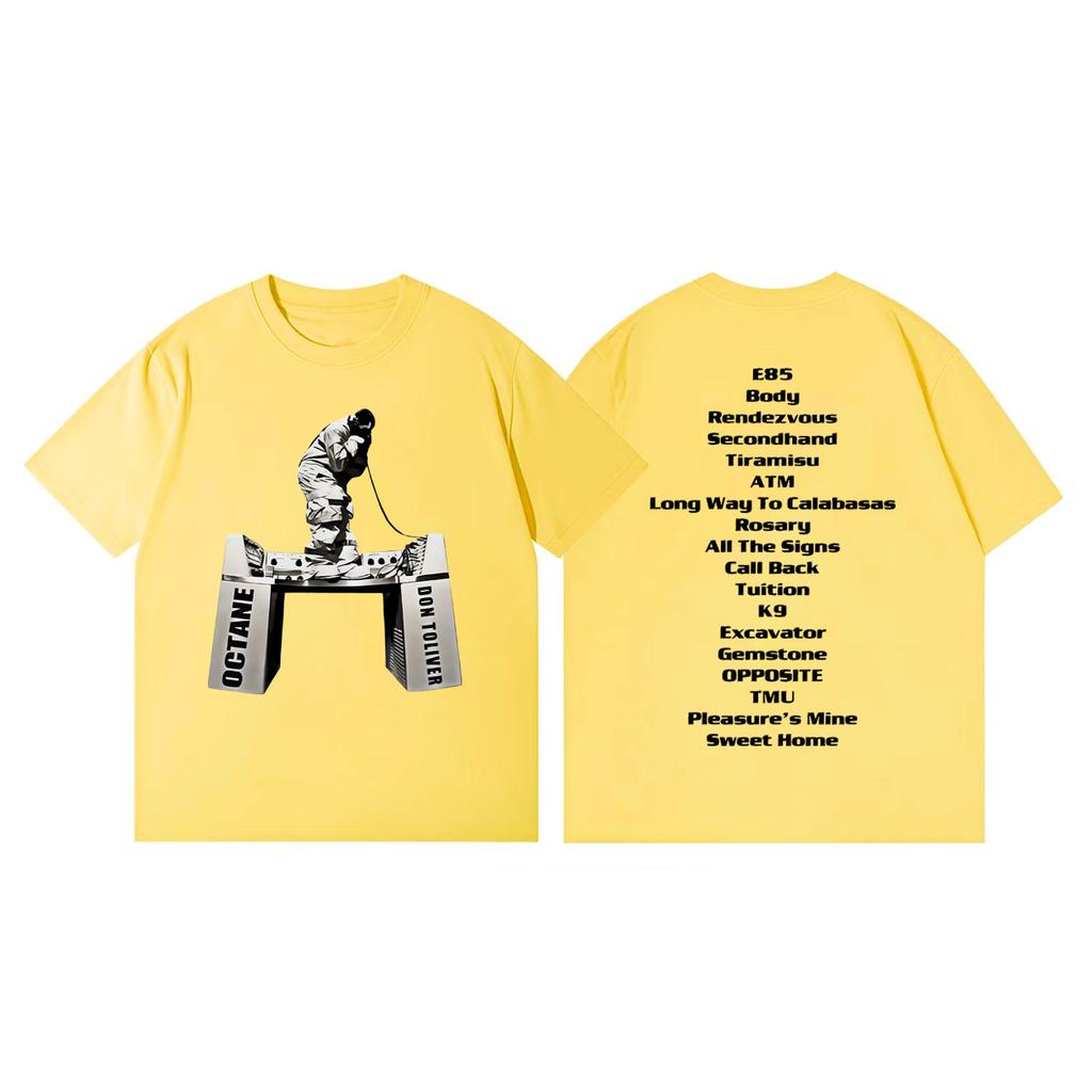 Raper Don Toliver Koszulka z Merchem z Albumu Octane Moda Hip Hop Vintage Koszulki z Krótkim Rękawem Unisex Damskie Codzienne Oversize Koszulki