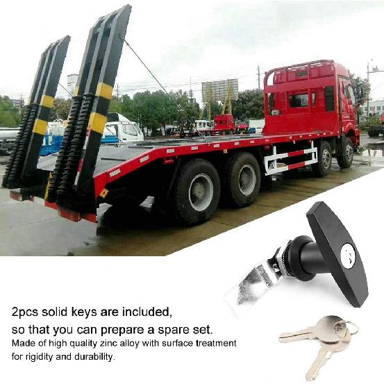 T Handle Door Lock, Trailer Locking Latch, RV Garage Door Lock, Suitable for Trailers and RV Tops, Etc(Black)