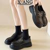 Leather women's shoes spring new small leather shoes platform Mary Jane shoes one pedal single shoes