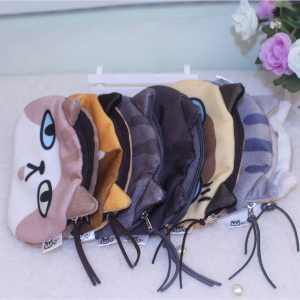 Cat Expression Cat Earphone Bags Cartoon Design Change Storage Bag Outdoor Coin Purse  Outdoor