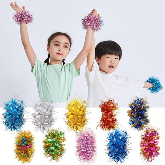 

Yousheng 6 Pcs Cheerleading Pom Poms Elastic Wristband Ponytail Holder Hair Ropes Party Costume Gifts Bulk for Team Celebration Volleyball Game