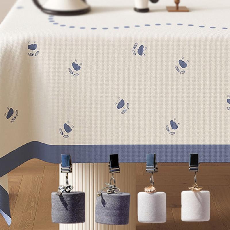 Stainless Steel Tablecloth Clamps With Natural Marble Stone Textured Elegant Cylinder Design For Modern Dining Tables