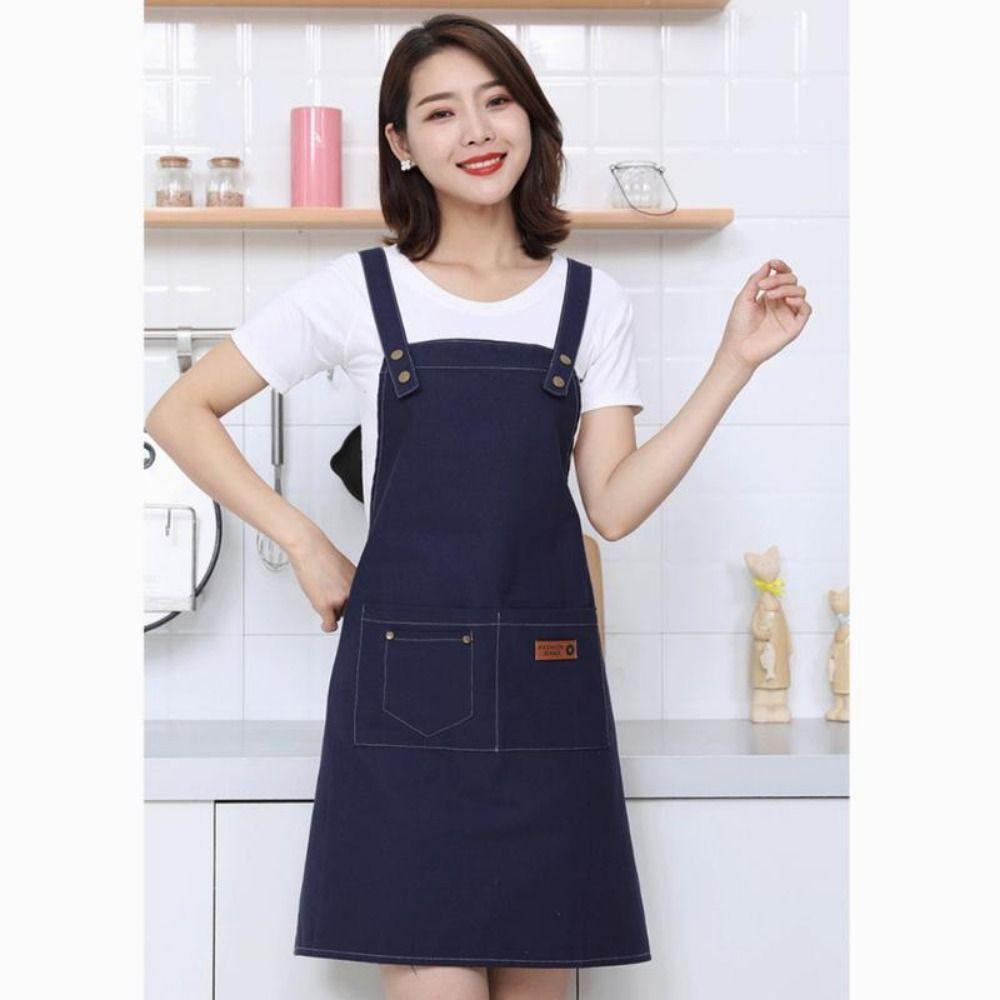 Canvas Chef Apron Waterproof Denim Apron Kitchen Sleeveless Apron  For Men Women