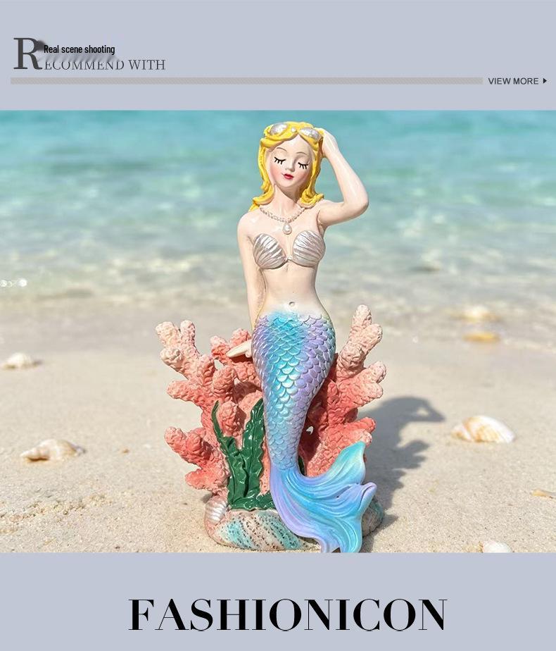 Mermaid Resin Ornament for Aquariums and Ponds