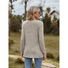 GMXIA Autumn Women's Round Neck Frosted Pit Strip Solid Color Top Long Sleeve T-shirt
