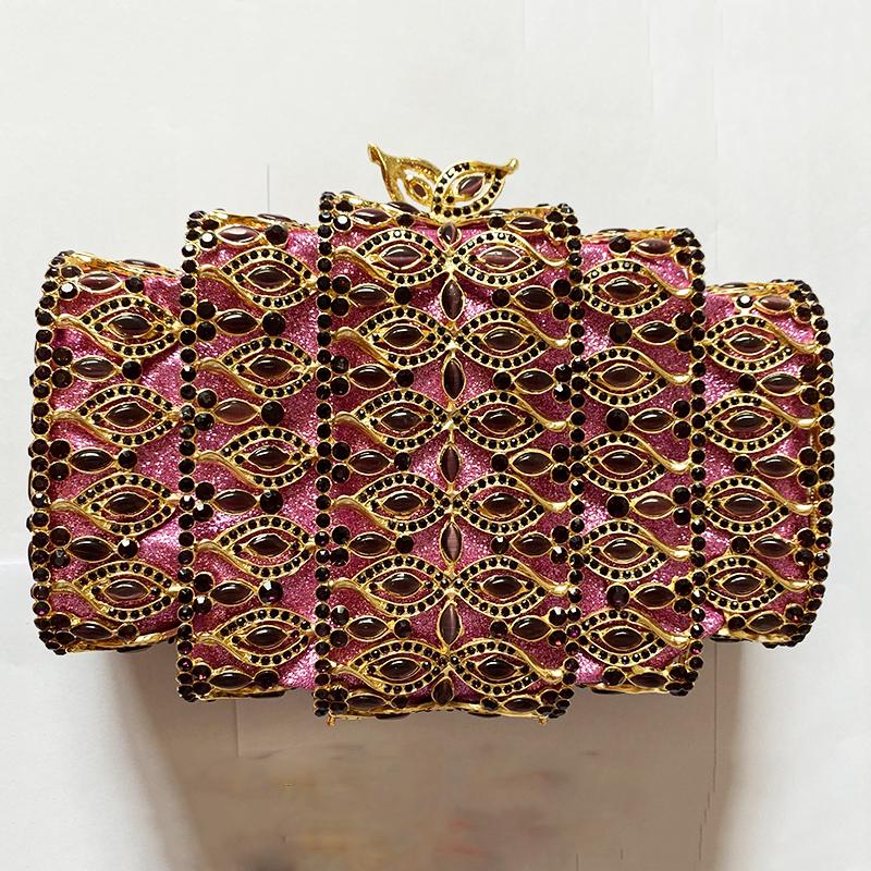 Large Size Stone Crystal Evening Clutch