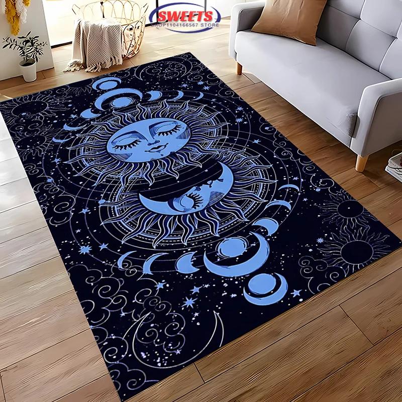New To Moon and Sun Carpet, Anti-slip Sound Insulation, Add Soft and Comfortable,Living Room Bedroom Office Area Can Be Used Mat
