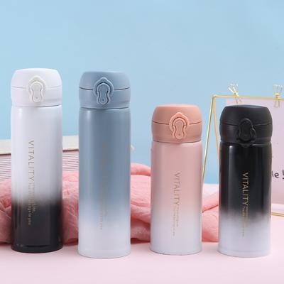 High Value Gradual Change Color 304 Stainless Steel Thermos Cup Creative Bouncing Handheld Straight Cup Mini Compact Pocket Cup
