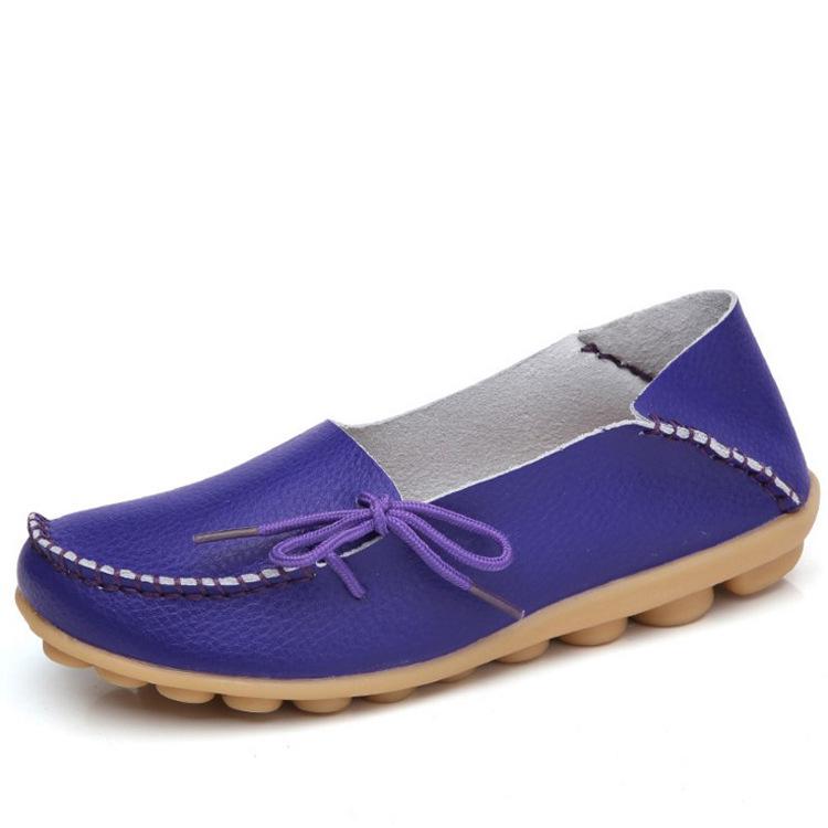 Casual Women's Single Shoes, Mother Shoes, Flat-bottomed Peas Shoes, Nurse Shoes, Lace-up Tendon Low-top Shoes
