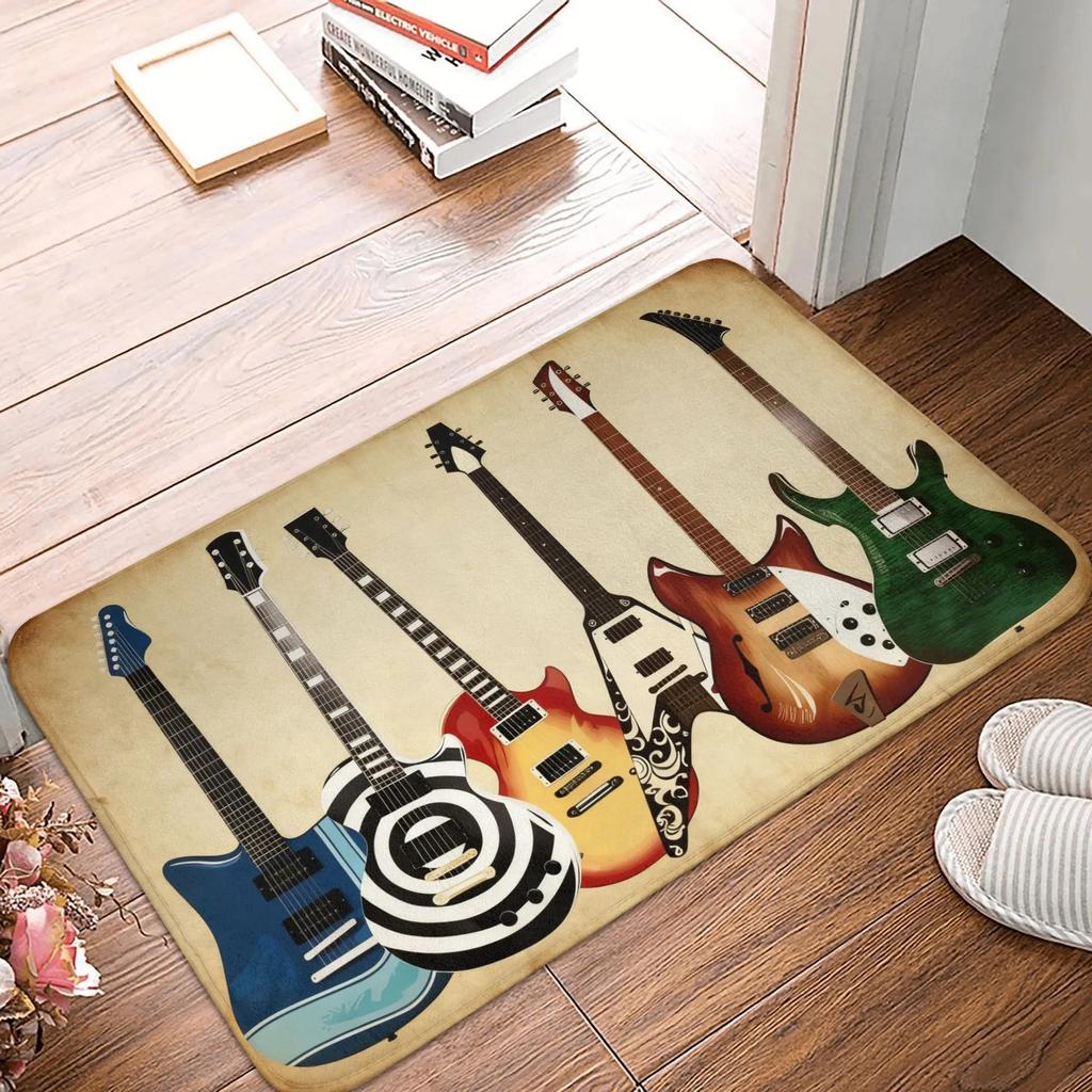 Doormat Guitars Front Door Mat Non-Slip Welcome Mats Floor Mat Entrance Mat Doormat for Kitchen Bedroom Bathroom Home Decor