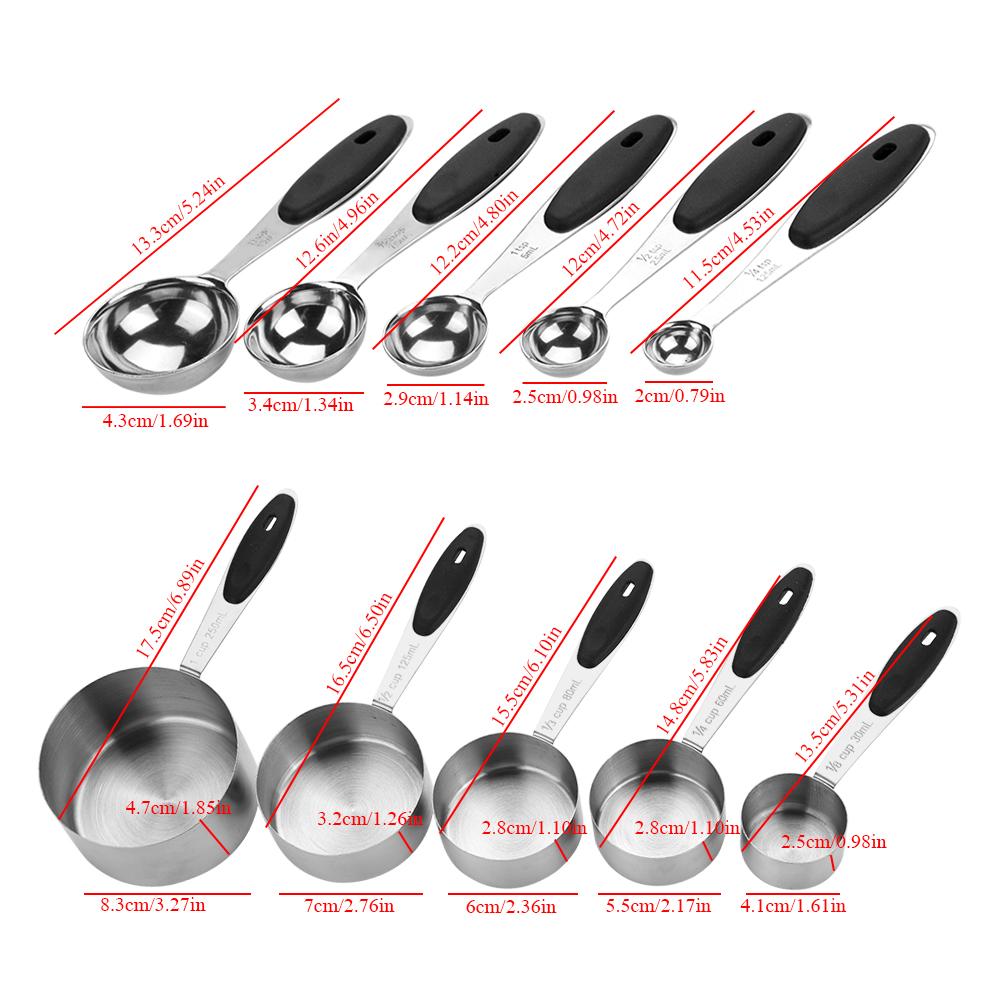 10PCS Stainless Steel Spoons Cups Multi color Baking Tools 10PCS