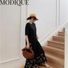 MODIQUE Vară Plus Size Cămașă Rochie Nouă Femei Lejer mozaic Bumbac In Rochie Florală Solid Casual Rochii Femei Gâtul O