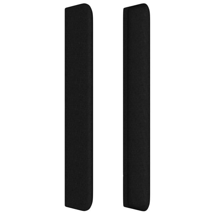 Tête de lit - Avec oreilles - Noir - 147 x 16 x 118/128 cm - Hauteur réglable