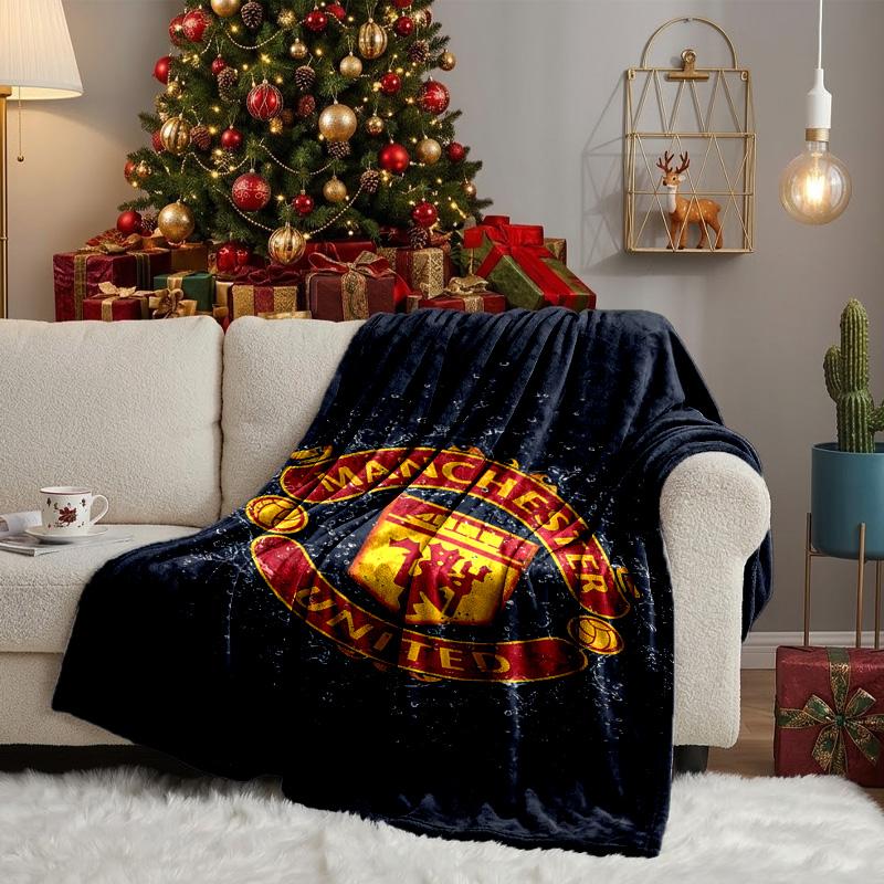 Man-chester Football Blanket Lightweight Ideal Bedding Blanket Perfect for Travel, Camping, Living Rooms, Offices, Sofas, Fan Christmas Gift