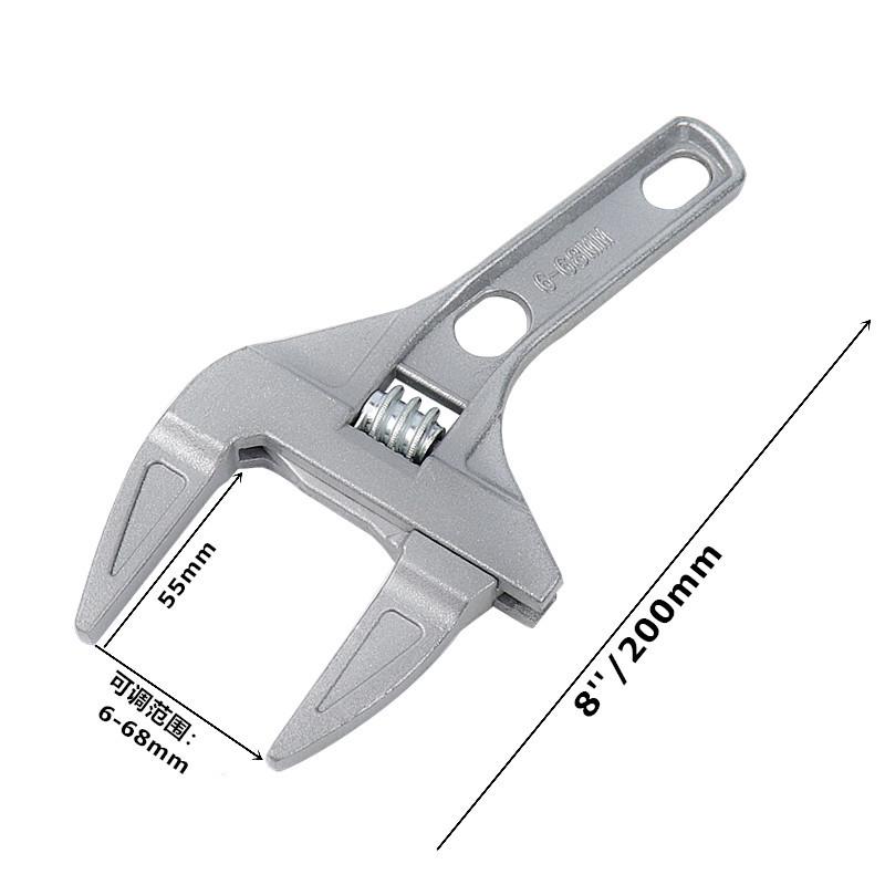Adjustable Bathroom Wrench, 6-68mm Large Opening for Water Heating, Drain Pipe Repair, Universal Household Tool