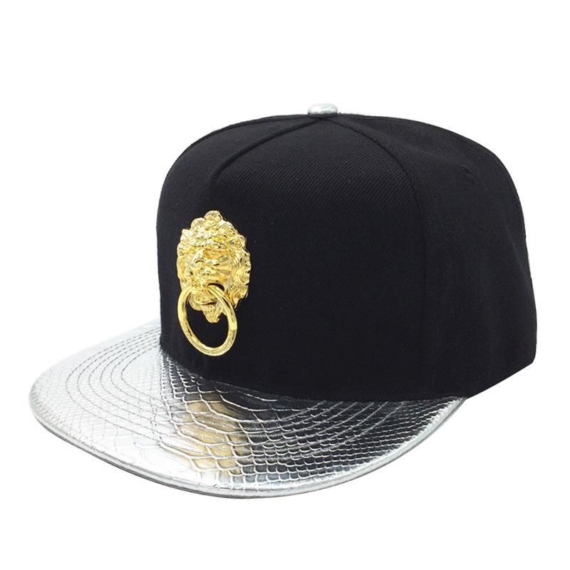 Crocodile Grain Hip Hop Baseball Cap with Rhinestone PU Leather Brim