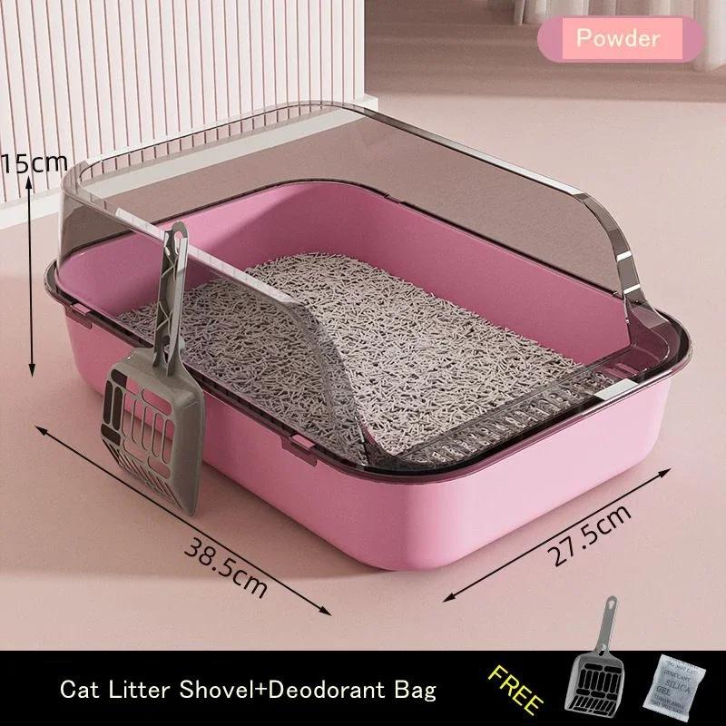 Полузакрытый кошачий лоток с лопаткой, большой вместимости, открытый кошачий лоток, брызгозащищенный, кошачий лоток, товары для домашних животных