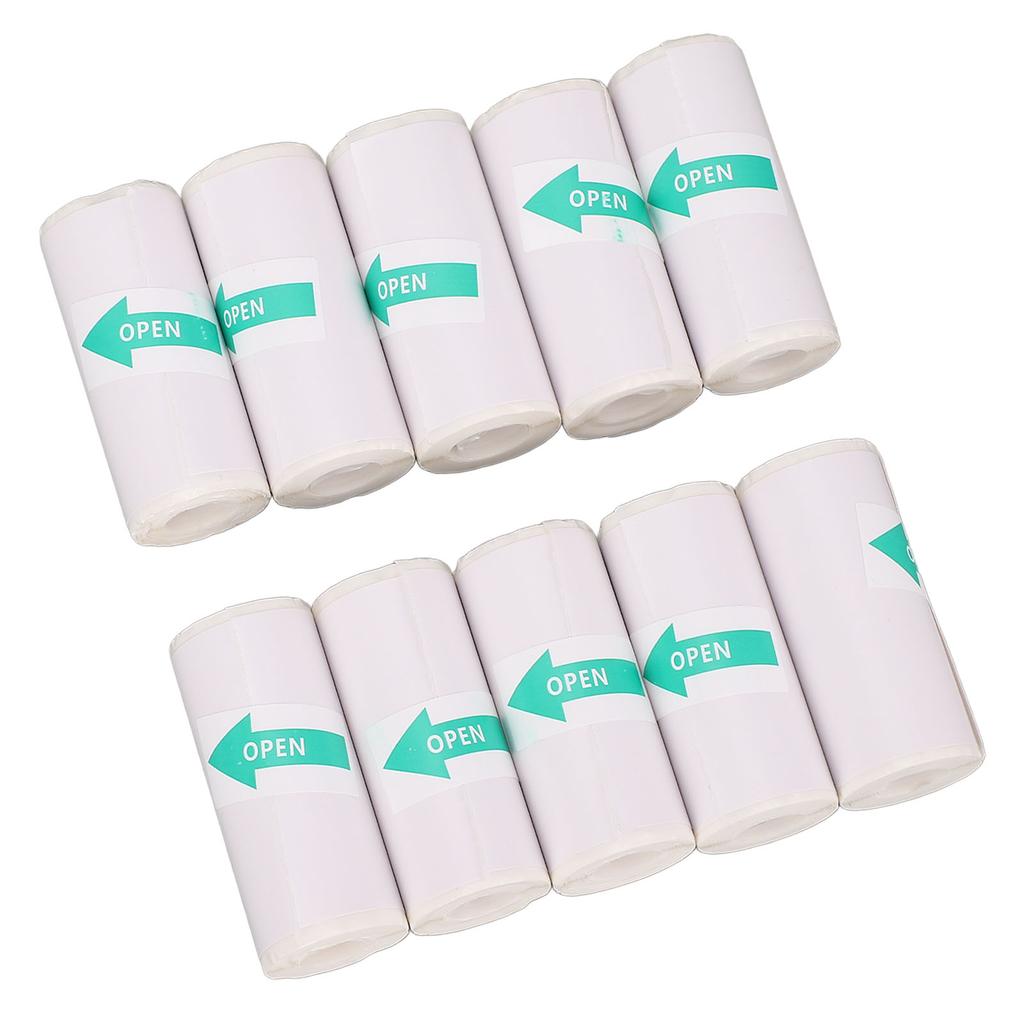 10 Rolls Thermal Print Paper 57x25mm PVC Self Adhesive Thermal Sticker for Portable Printer Camera Label Machine