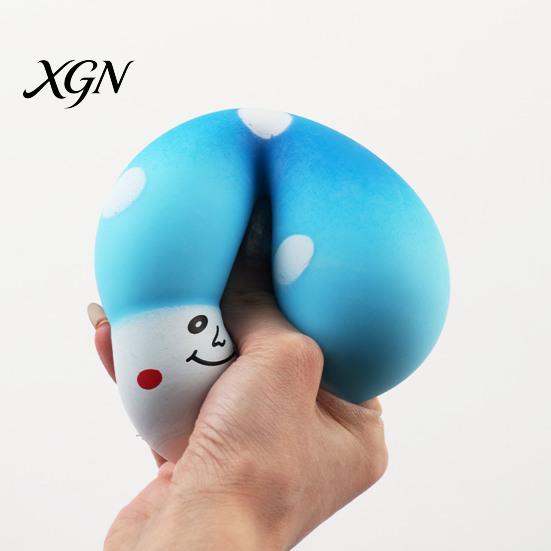 Anti-stress Hand Toy Squeeze Mushroom Shape Slow Rebound Decompression Cartoon Bright Color Stress Relief Ball Desktop Ornament Sensory Fidget