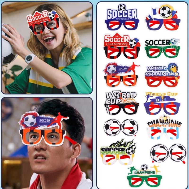 European Cup Party Glasses Football Glasses Frame Football Eyeglasses for Teen Adult Party Decoration and Sports Event