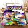 Cool Fantasy City Bedding Set Single Twin Full Queen King Size Bed Set Aldult Kid Bedroom Duvetcover Sets Anime Bed Letti