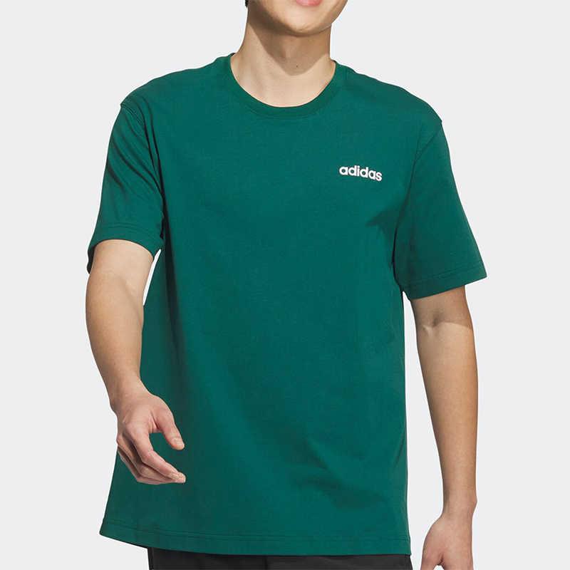 Adidas Solid Color Crew Neck Short Sleeve T-Shirt Men Tops Green JF3217