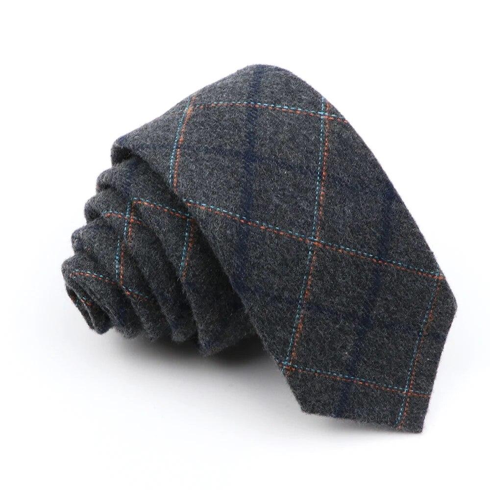 New Men's Tie Solid Color Stripe Soft Skinny 6cm Jacquard Necktie