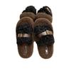 Thick-soled outer slippers women's new autumn and winter fluffy belt buckle fashion home cotton slippers