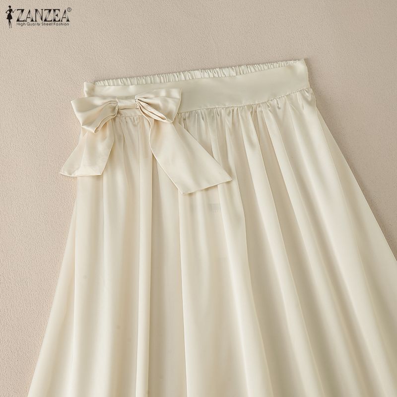 ZANZEA Lässige, elastische Taille, lockere lange Röcke für Damen