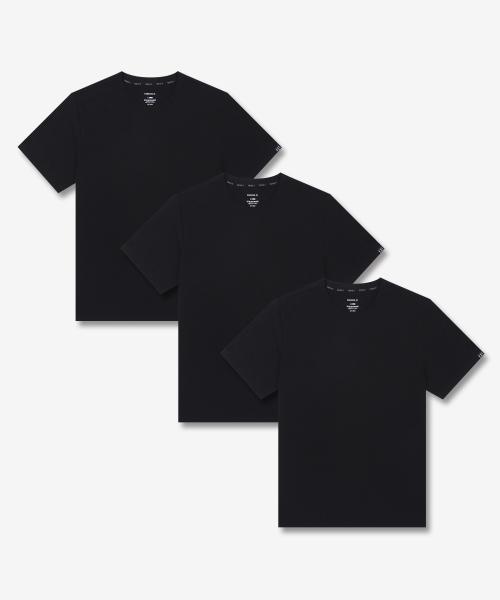 [Forever 21] [3PACK] Unisex Cotton 30s Regular Fit Short-Sleeve T-shirt Black [Shipped from Korea] 100% Authentic