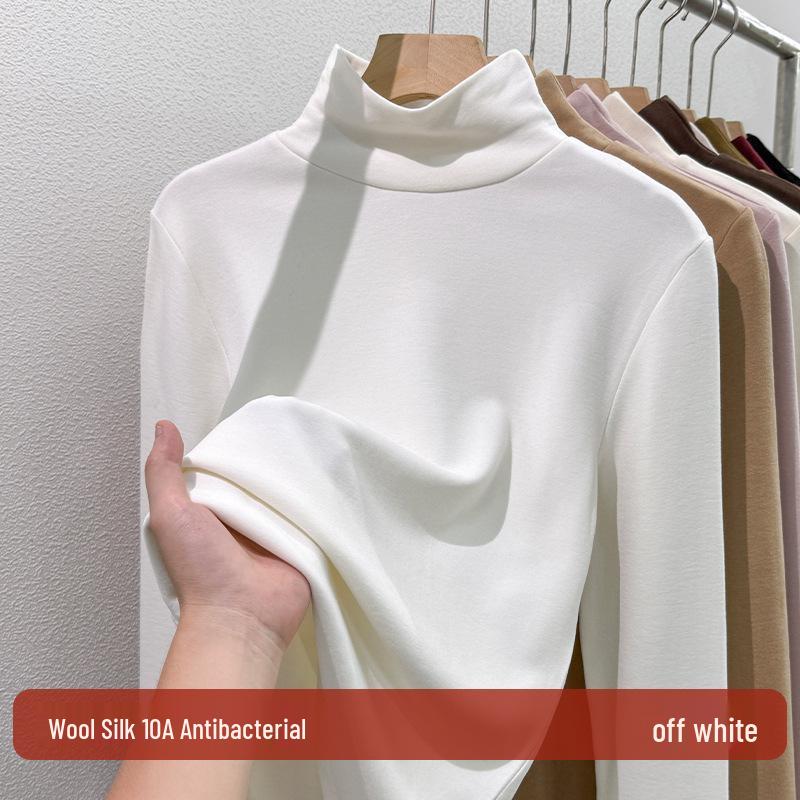 Women's 2025 Warm High-Neck Base Layer Top, Thickened Silk with Lambswool Lining