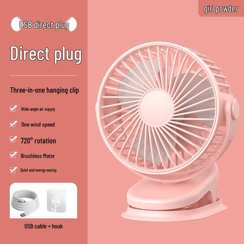 USB Rechargeable Clip-on Desktop Mini Fan for Dormitory