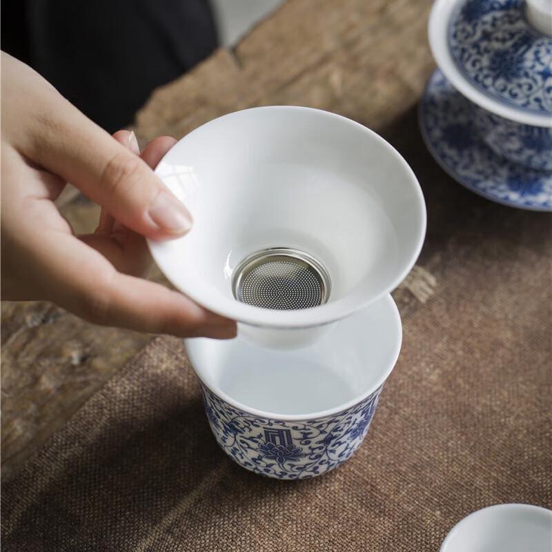 Muyi Blue and White Ceramic Kung Fu Tea Set
