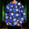 Men's Long Sleeve Hooded Sun Shirt with Christmas Print for Casual Daily Wear