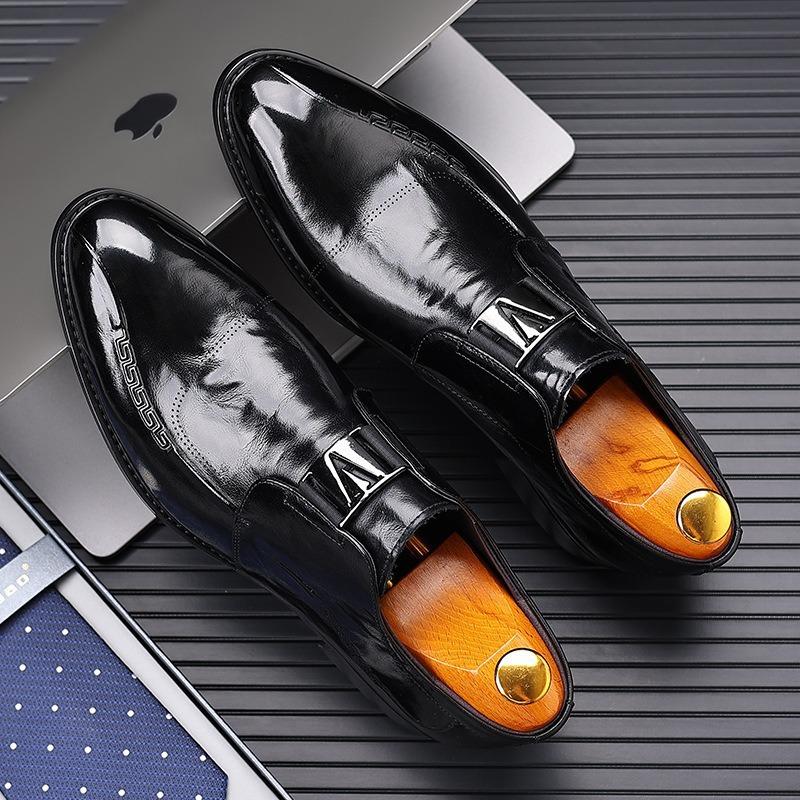 Men's Genuine Cowhide Leather Slip-on Shoes - Breathable, British Style, Formal/Casual