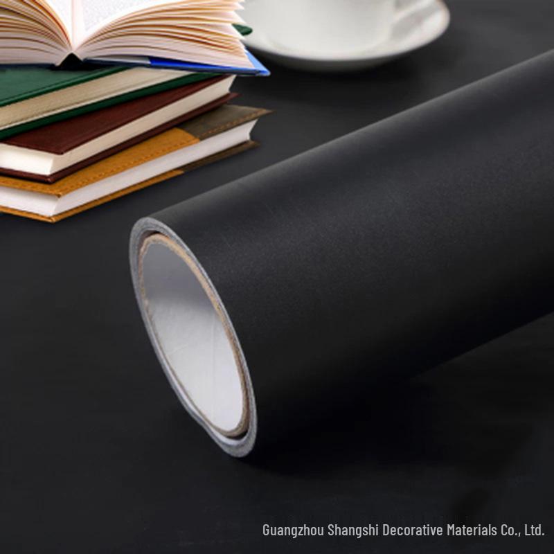 Self-Adhesive Waterproof PVC Wall Mural - Solid Color, Thickened Wallpaper/Sticker for Dorms (White/Black)