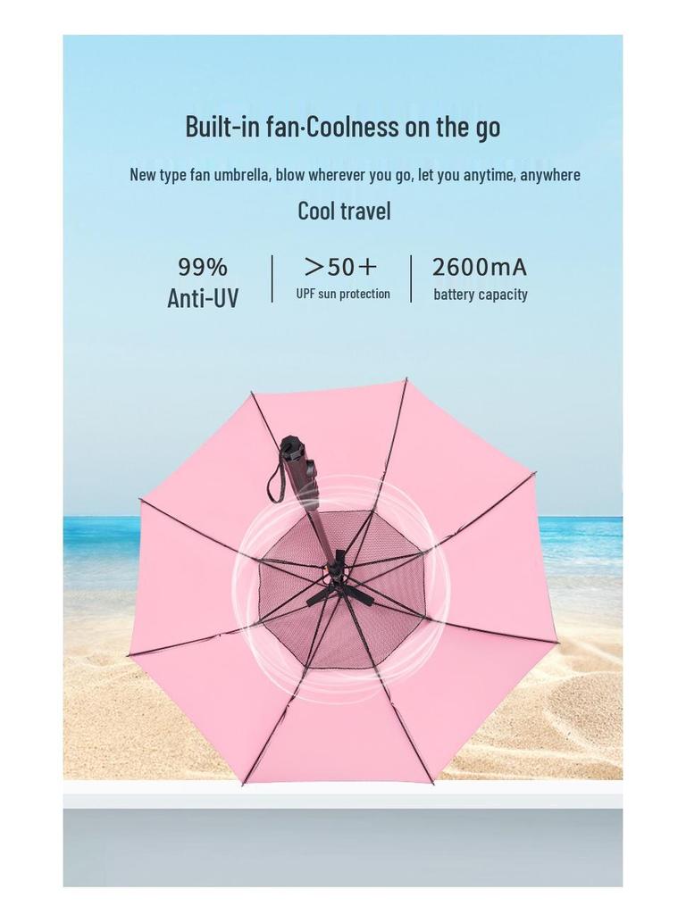 Electric Fan Umbrella with Water Spray
