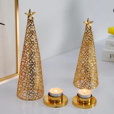 Weihnachtsfeiertag Metall Weihnachtsbaum Kerzenständer Kerzenbecher INS Stil Hochzeitsdekoration Teelicht Kleine Runde Tasse Kerzenhalter