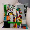 Geometric Cartoon Girl Decorative Pillowcase Living Room Office Ornaments Home Pillowcase