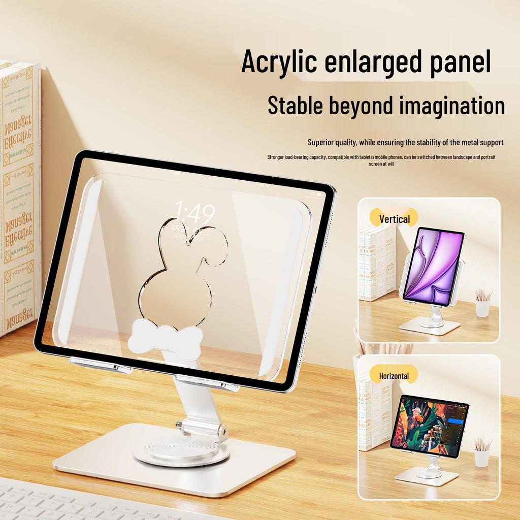 360° Rotating Desktop Tablet Stand for iPad - Anti-Shake Binge-Watching Mobile Support