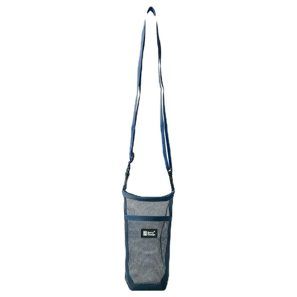 

Bottle Carry Net Bag with Detachable Strap Cup Shoulder Pouch Versatile for Walking Running Hiking Biking темно-синий