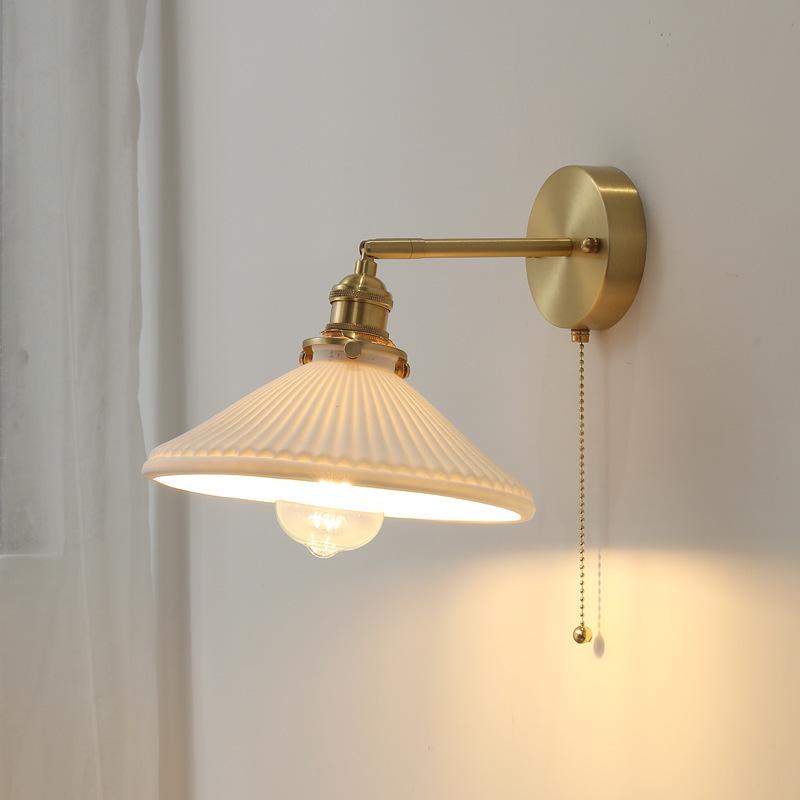 Japanese Retro Modern Minimalist Wall Lamp for Bedroom, Living Room, Dining Room, Study, and Bathroom