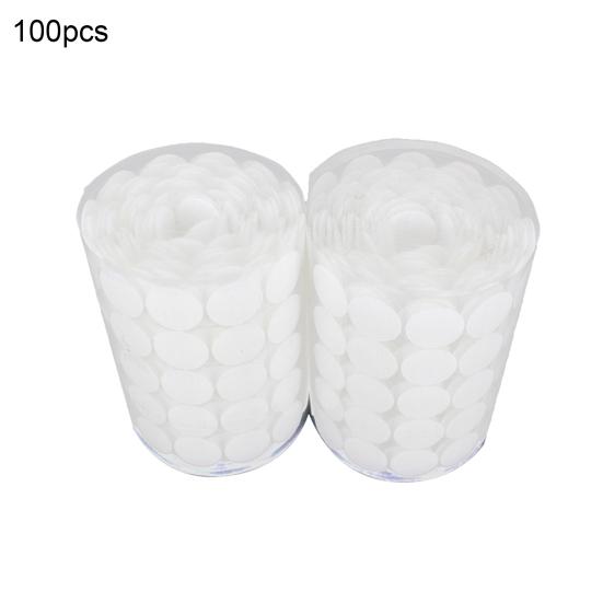 

100 шт./компл. 2 см крючок-петля самоклеящиеся монеты точки круги палка лента диски инструмент белый