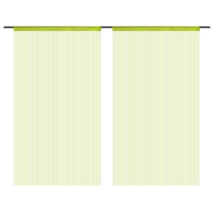 VidaXL Rideau en fils 2 pcs 100 x 250 cm Vert